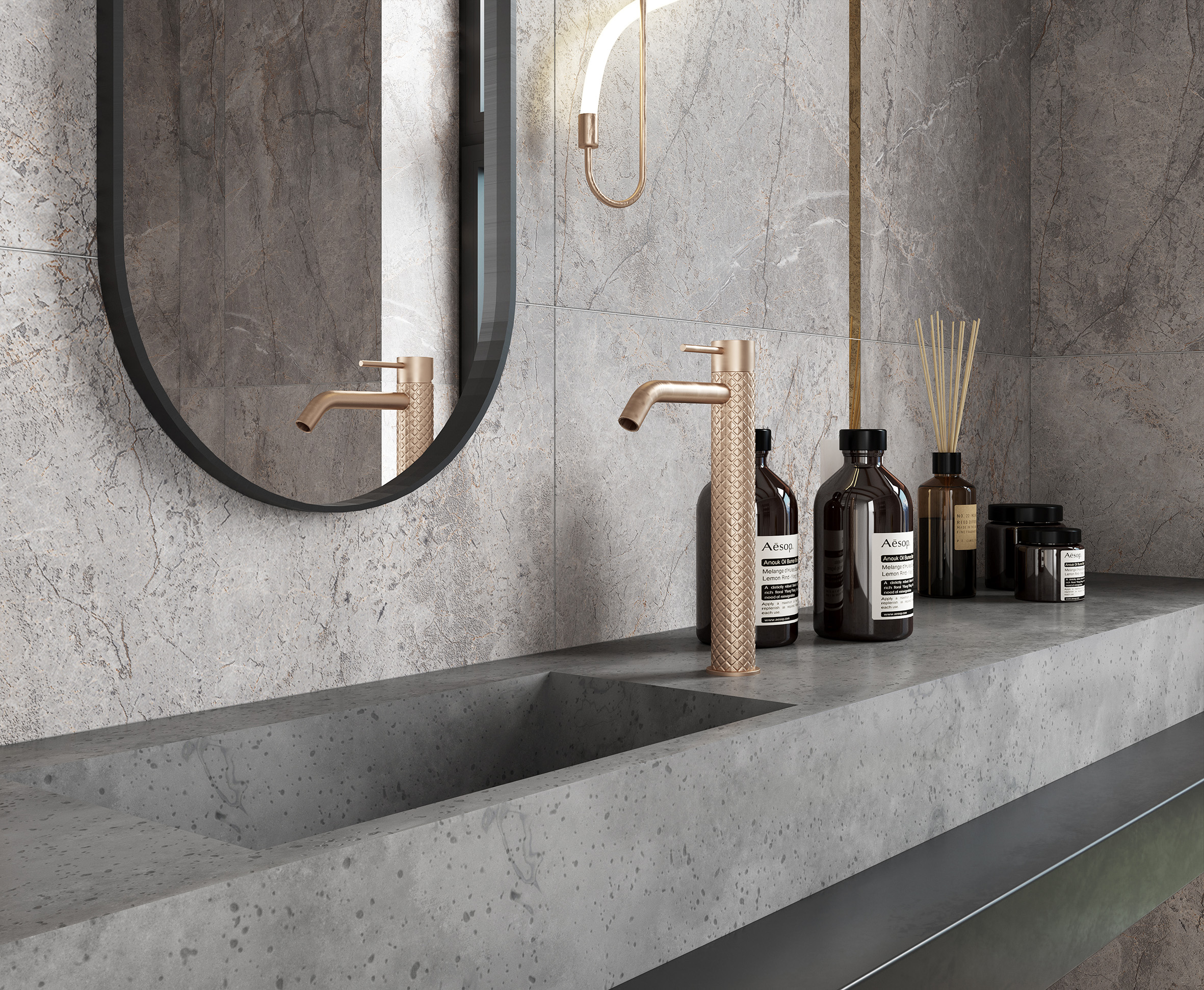 Carved River Gray Laparet