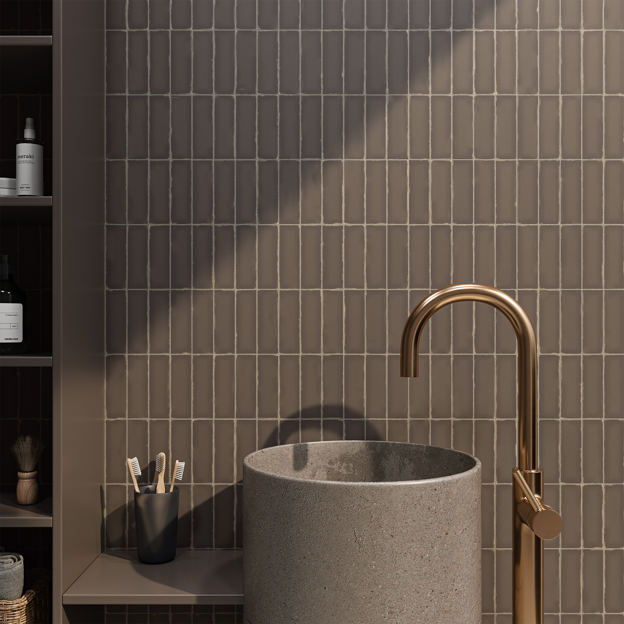 134436 Chalk Ice Grey 4x12.5 DNA Tiles фото 10