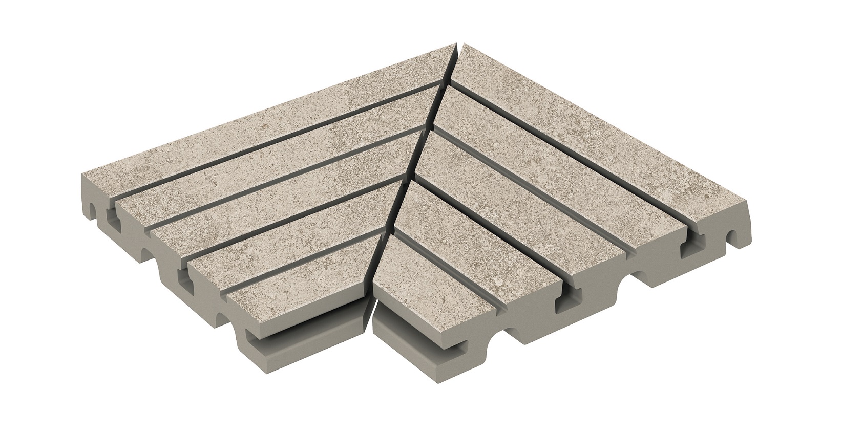 Решетка угол из 2х частей Urban 368 Light R11/C 245х330х30 Kerastep