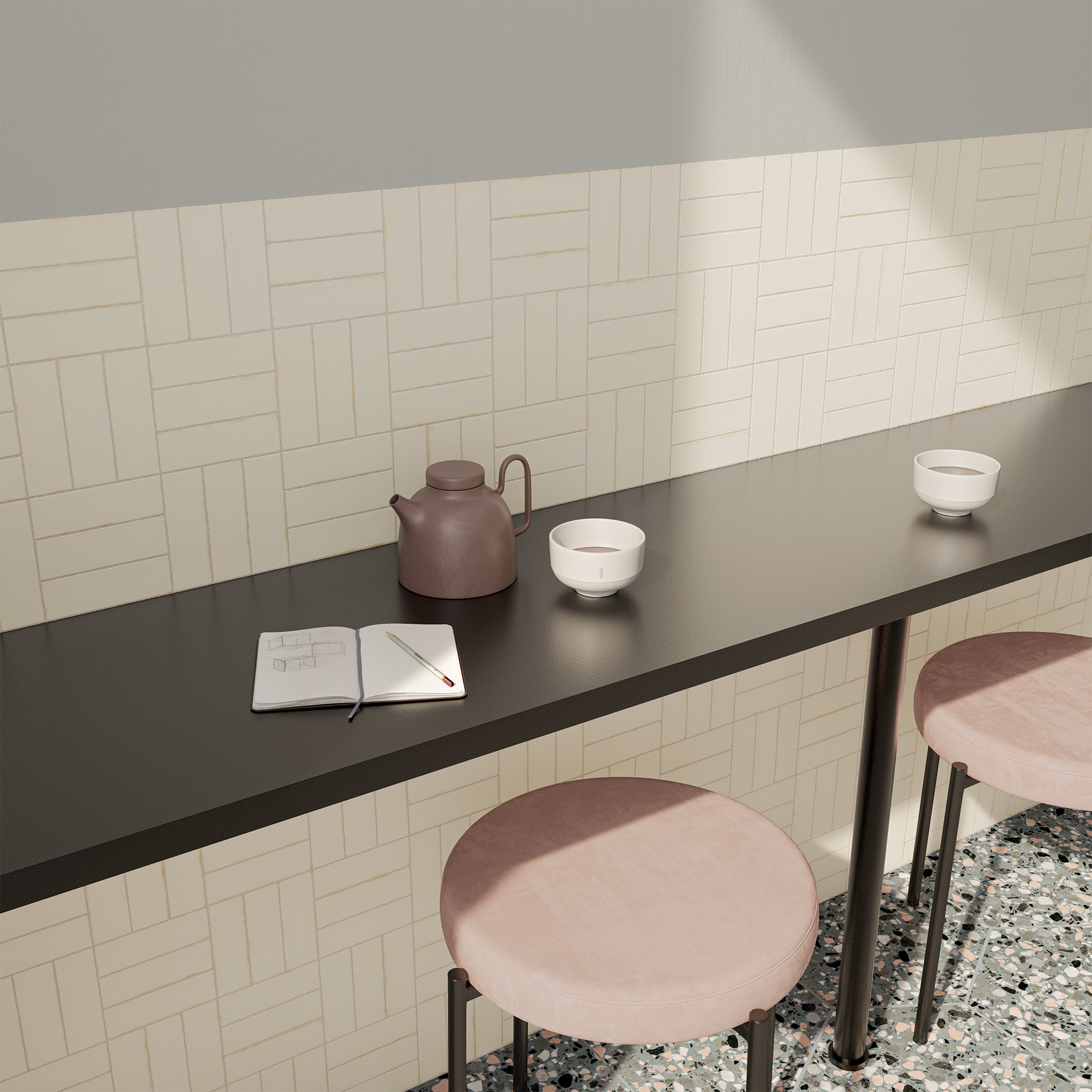 134436 Chalk Ice Grey 4x12.5 DNA Tiles фото 11