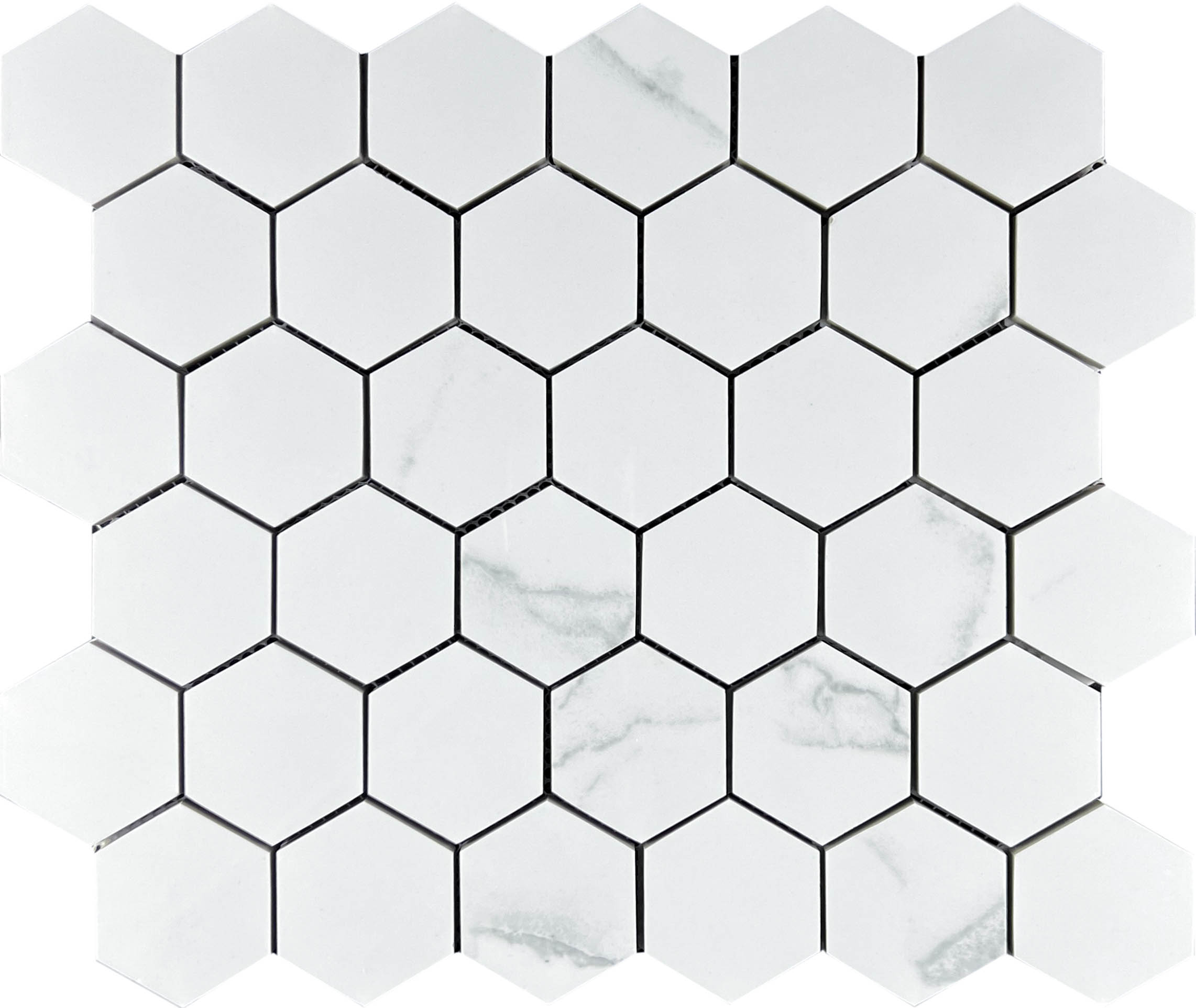 Mosaic Calacata Lite 48 Hexagone 30.9x32.2 Velsaa