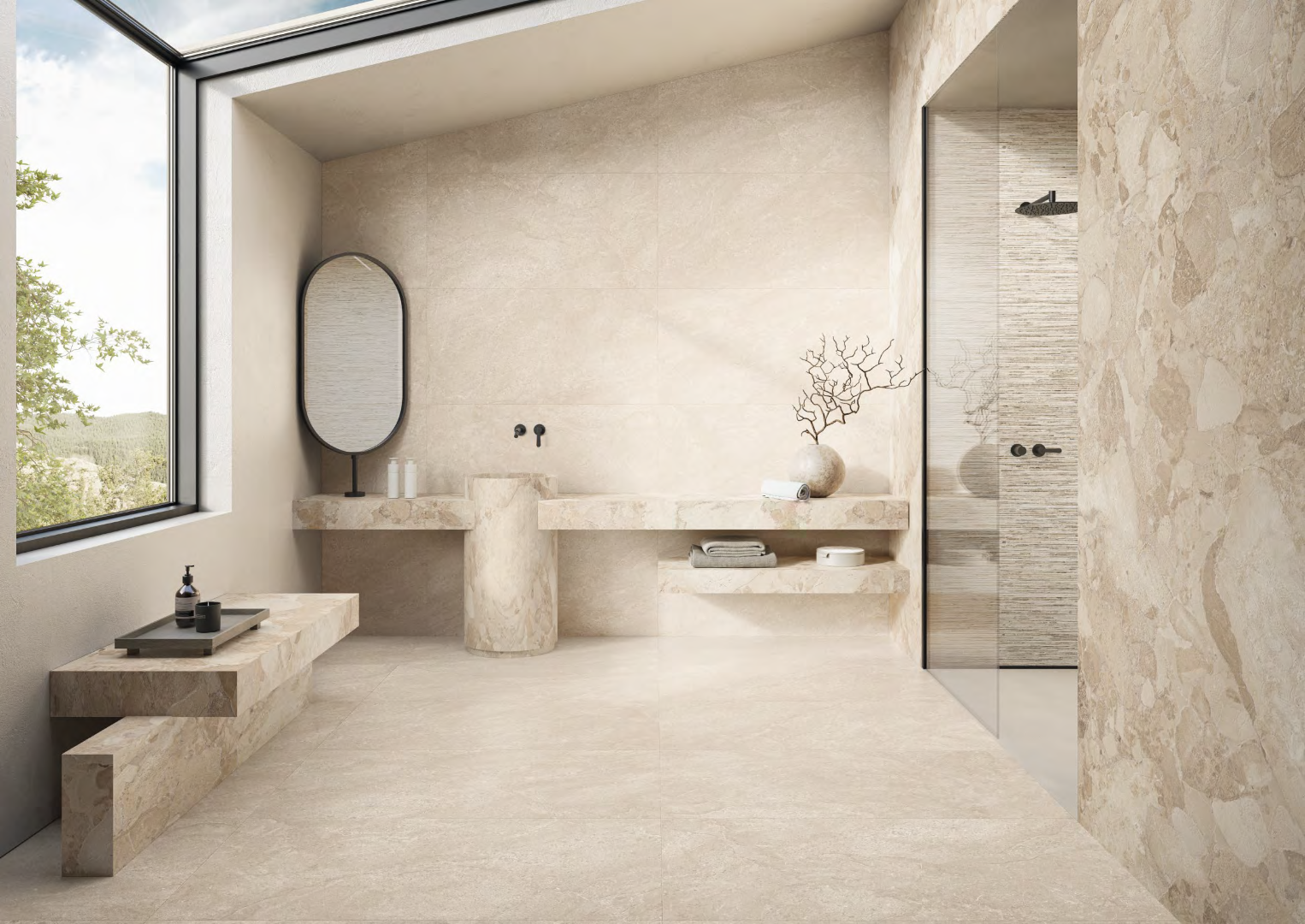 EN4Z Matera Stone Sassi Beige Silktech R10 Rett 60x120 ERGON