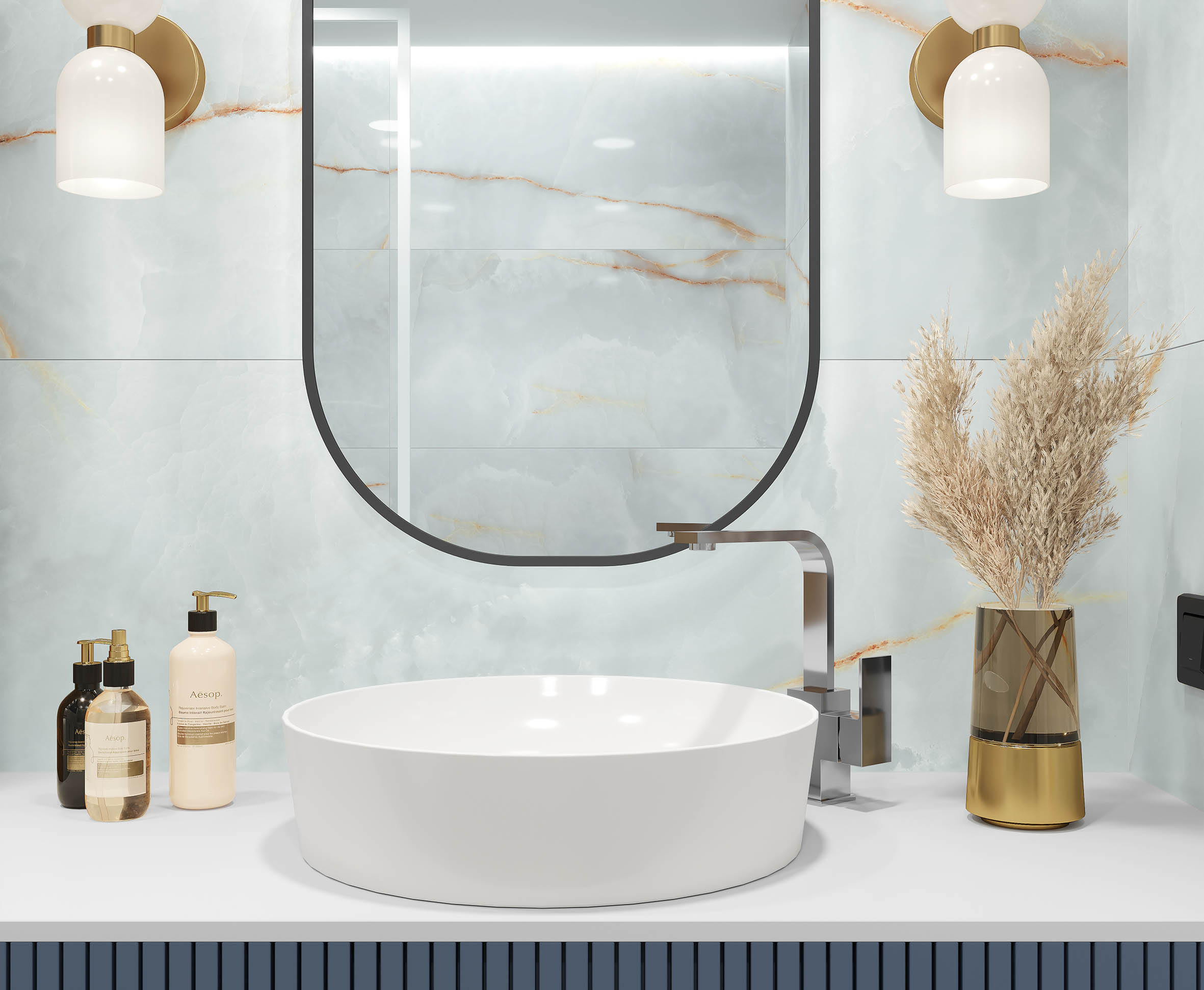 Onyx Dawn Sky голубой Полированный 60x120 Laparet