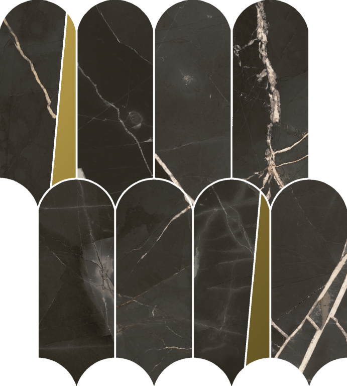 620110000235 Stellaris Absolut Black Mosaico Elegant Lux 32.5x36.1 Italon