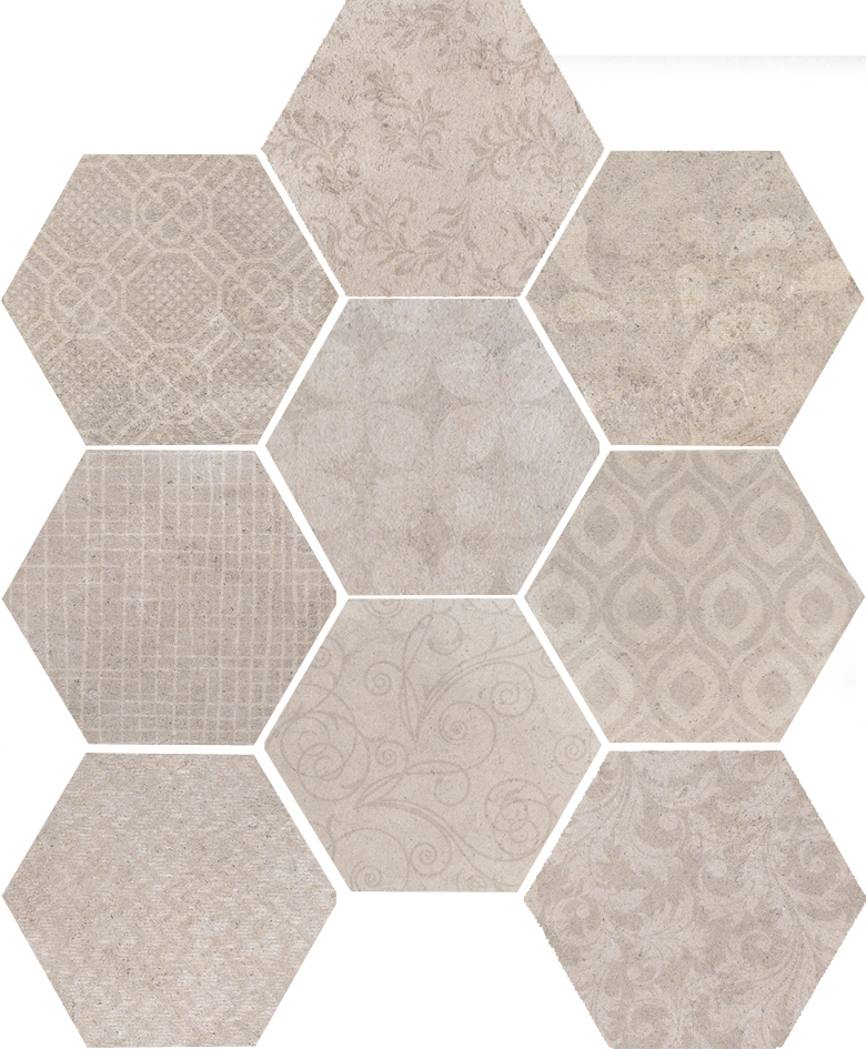 1047252 RIABITA ESAGONA FABRIC SHABBY CHIC 24x27,7 Serenissima Cir
