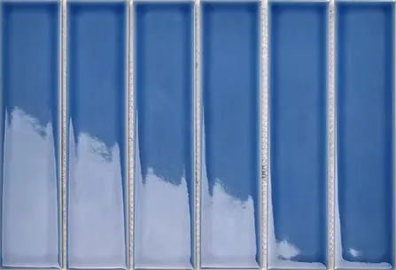 Y45P337 Strip Синяя глянцевая 4.5x19.5 28.8x19.5 Porcelain mosaic