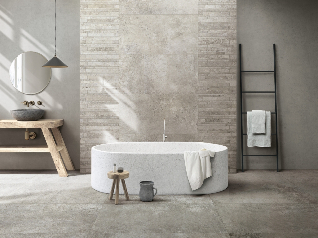 760908 Artifact Aged_White Mosaico 3x3 30x30 Cerim