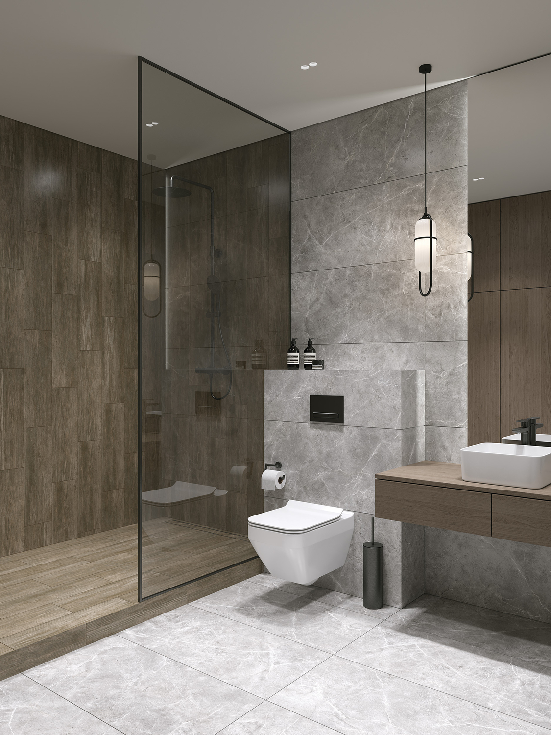 17018 Castello Темно-серый рельеф ректификат 44,8x89,8 Cersanit фото 10