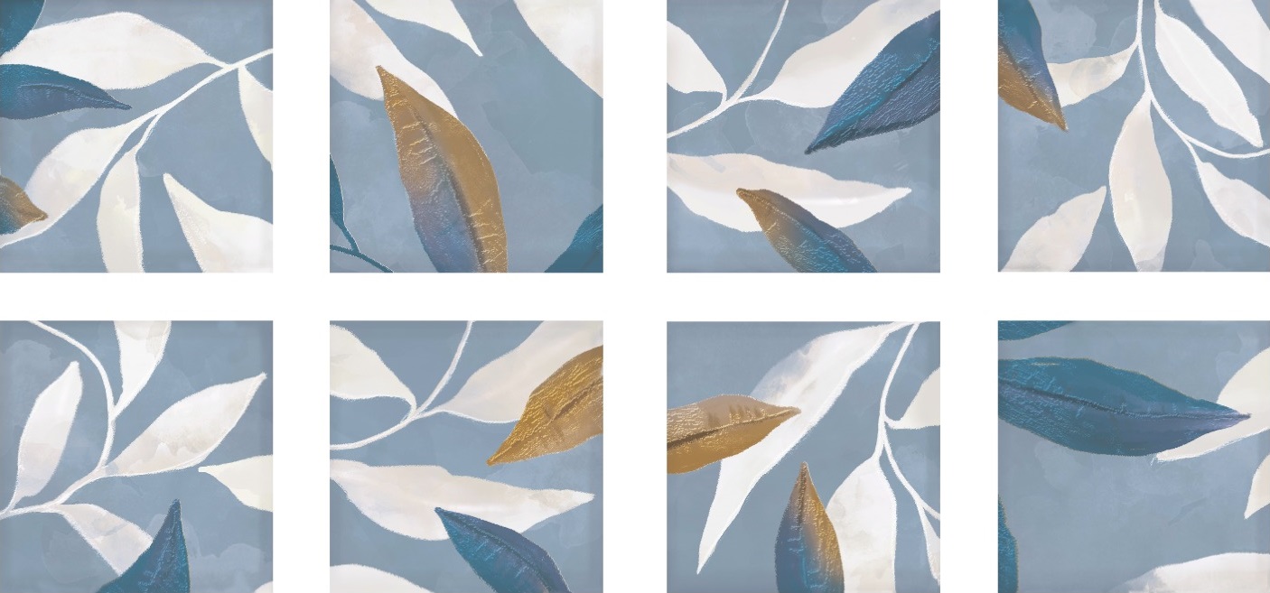 Leaves Blue 15x15 Eletto Ceramica