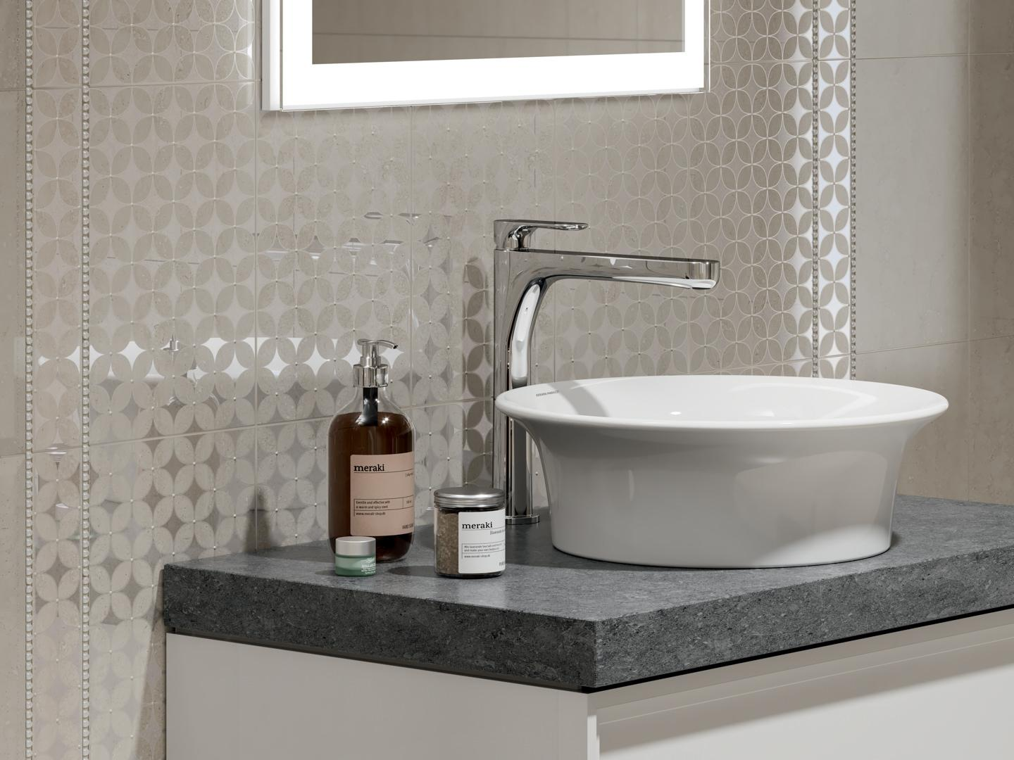 AZ/A013/SG1712 Вставка Туф бежевый светлый матовый 7,7х7,7 Kerama Marazzi