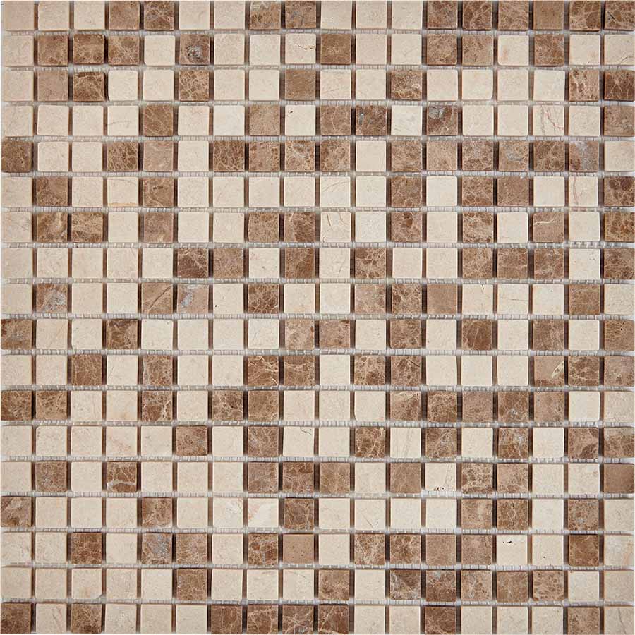 PIX275 Emperador Light, Crema Nova из мрамора матовая 15x15 305х305x4 Pixmosaic
