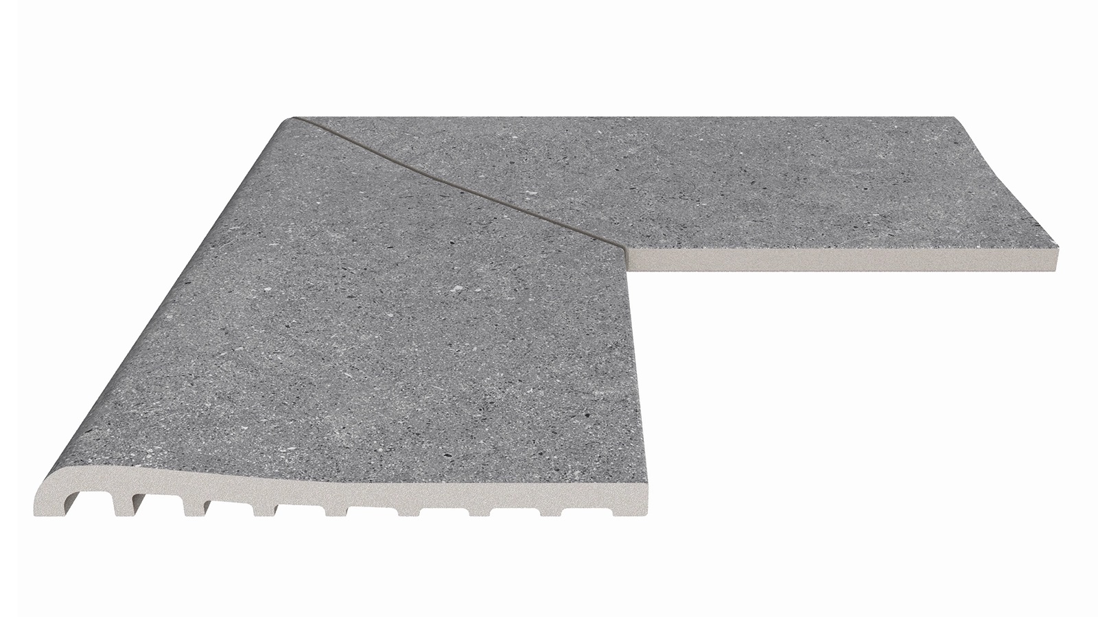 Угол фарфорового плоского поручня наружный Cement Grey 25x50 Serapool