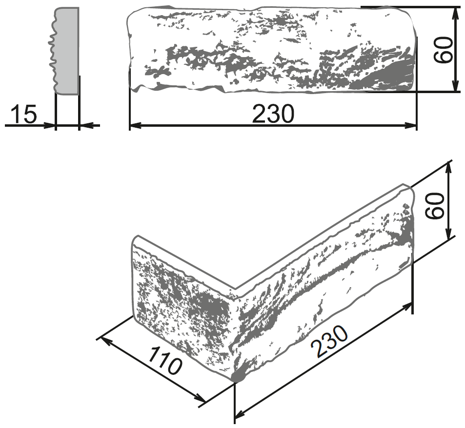 Венеция 335 Плоскость 230x60x15 Камелот