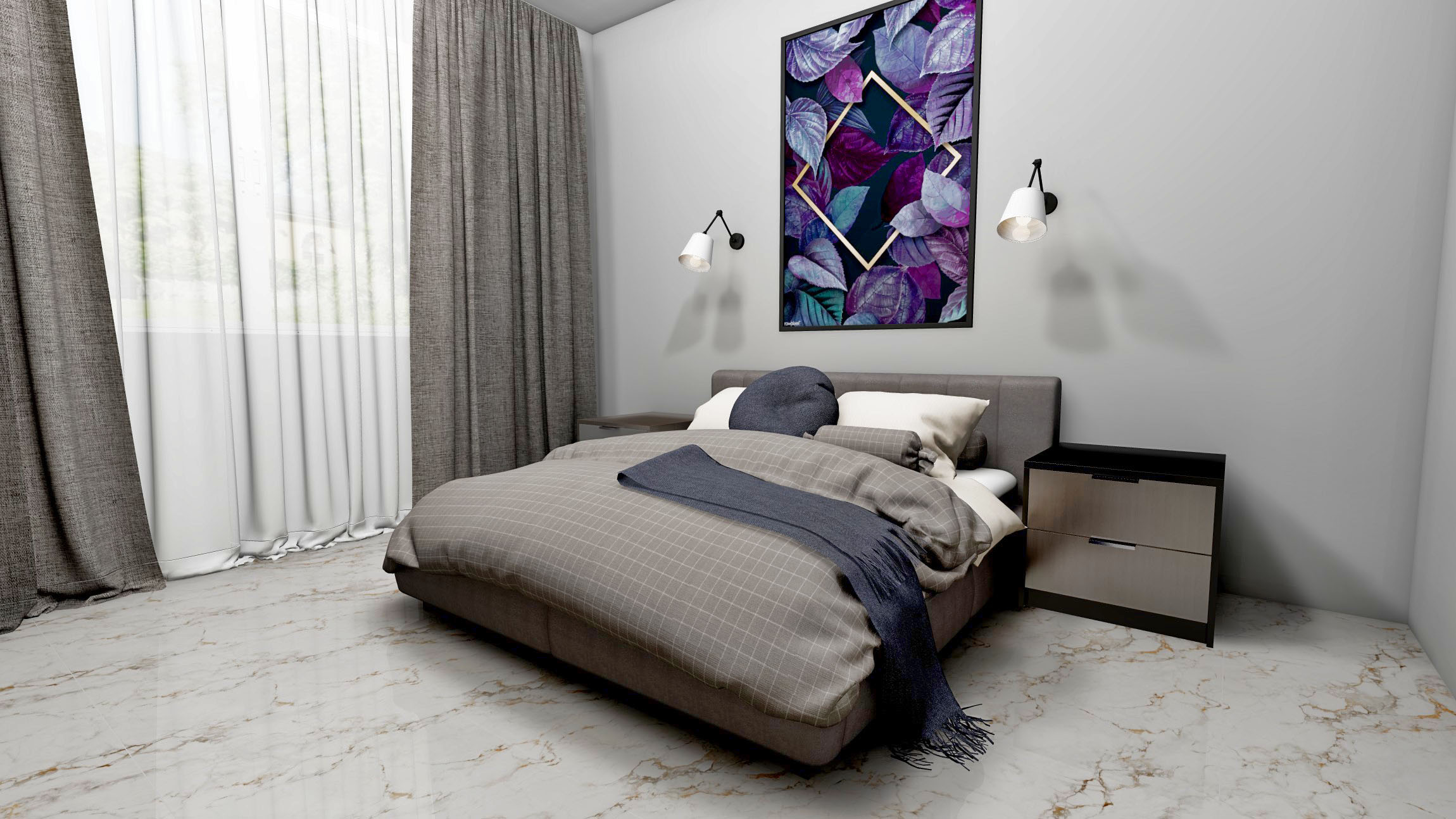 Faux Grey Glossy Endless R 60х120 Gresant