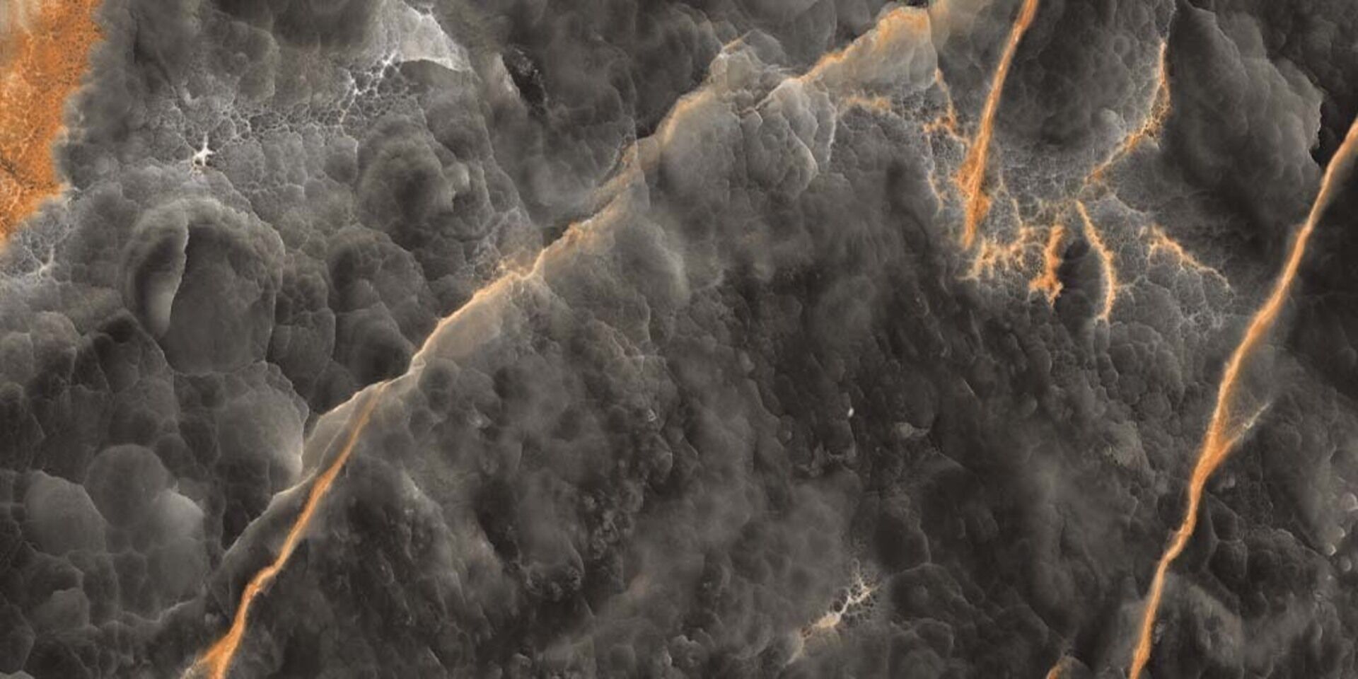 Volcanic Nero Shiny Sugar 60x120 Gravita