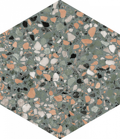 123384 Terrazzo Teal 32x36.8 DNA Tiles