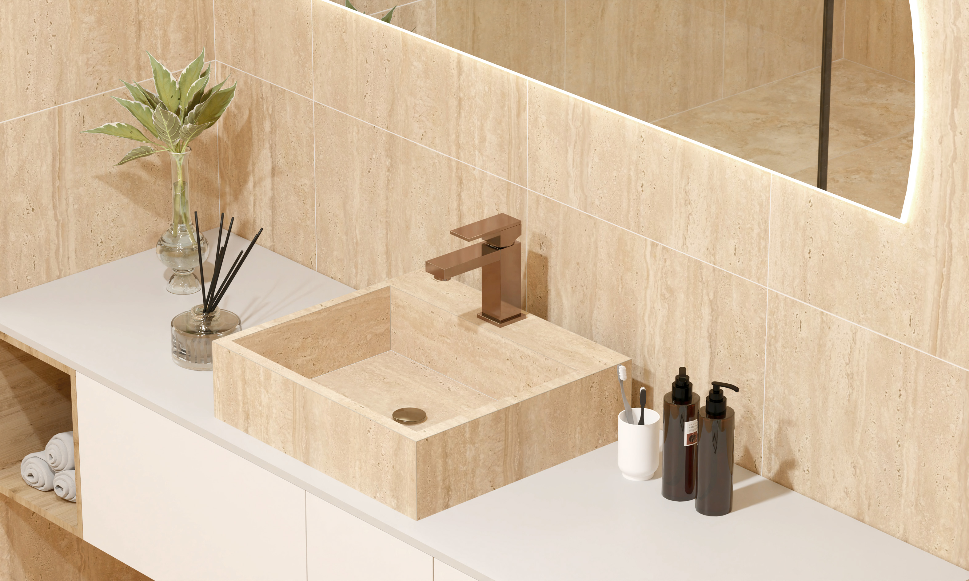 GT1206029992MCR Травертин Романо Бежевый канноли 60x120 Global Tile фото 18