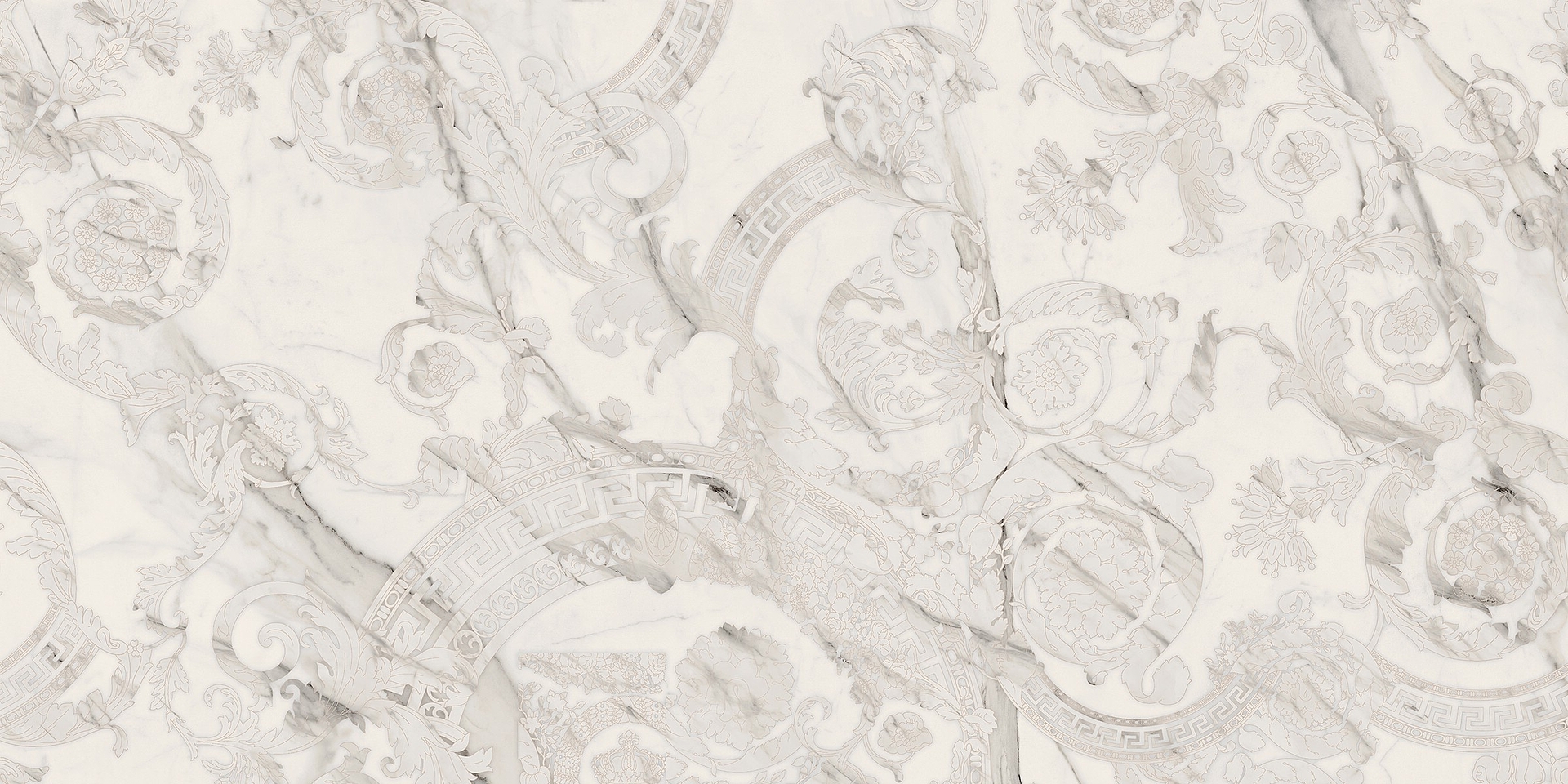 G67590 Statuario White Megabarocco Lux R 60x120 Versace (Gardenia Orchidea) фото 2