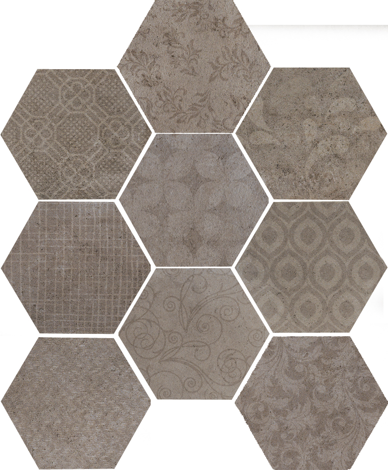 1047253 RIABITA ESAGONA FABRIC FENG SHUI 24x27,7 Serenissima Cir