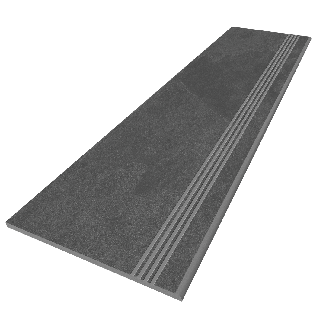 Ступень TE04 Terra Черный Неполированная с насечками 30x120x9 Estima
