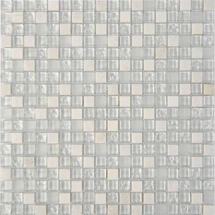 PIX715 Мозаика из мрамора и стекла 15x15 300х300x8 Pixmosaic