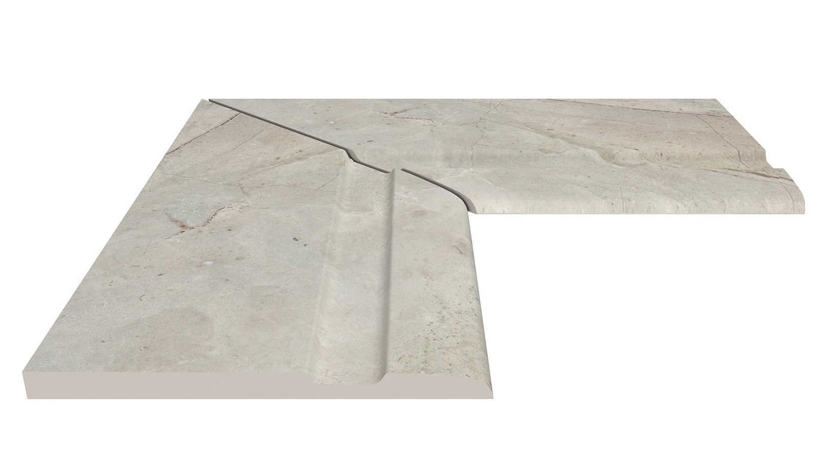 Угол фарфорового поручня внутренний 90 Beige Stone 25x50 Serapool