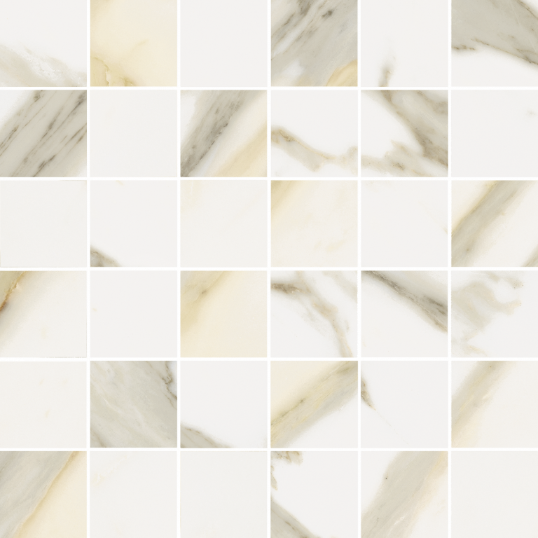 610110001136 Stellaris Calacatta Gold Mosaico 30x30 Italon