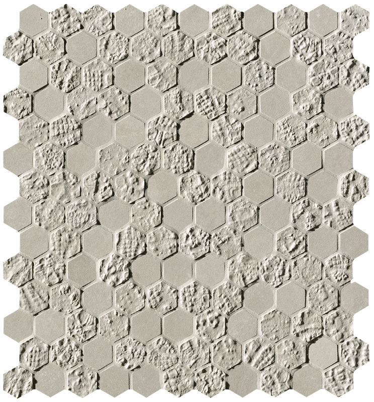 fOYV Bloom Grey Print Esagono Mosaico 29,5x32,5 FAP Ceramiche
