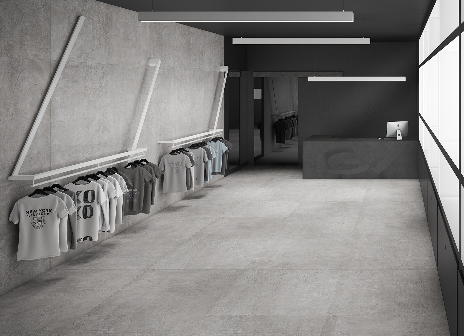 Equinox Anthracite Diamond Decor 6mm 59.55x260 Apavisa Porcelanico
