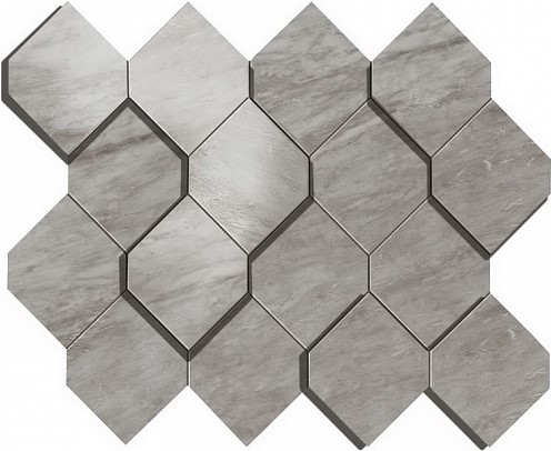 AS39 Marvel Bardiglio Grey Mosaico Esagono 3D 28.2x35.3 Atlas Concorde