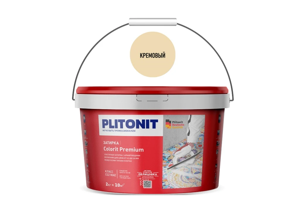 Colorit Premium затирка биоцидная (0,5-13 мм) Кремовая 2 кг Plitonit