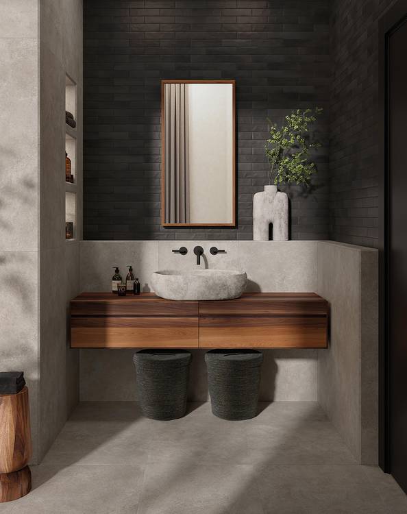 fTA2 Still Cemento Tratti Mosaico Matt 24x30,5 FAP Ceramiche