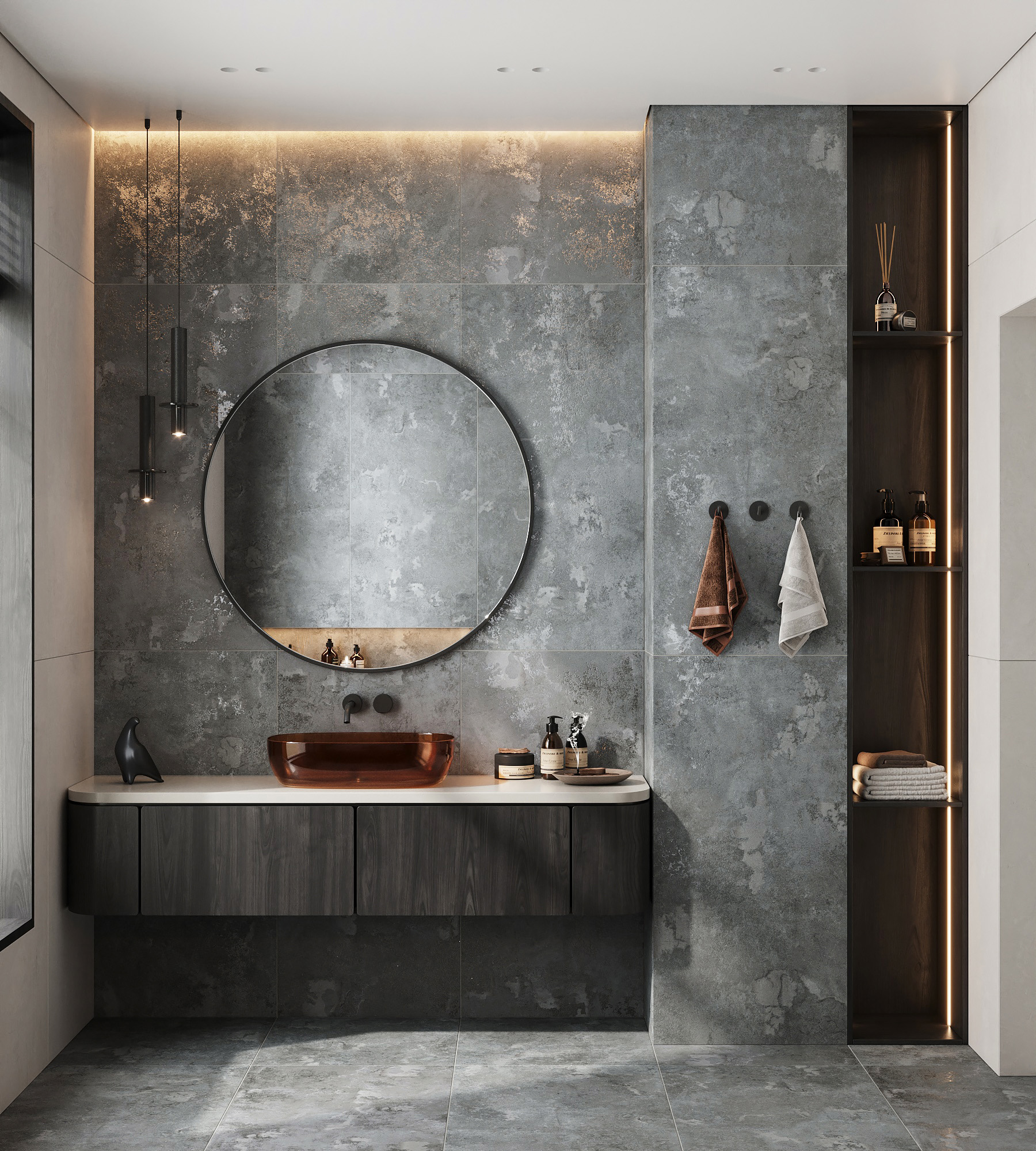 GI8002-A Eragon Dark Grey Matt Glossy Ink 60x120 Arcadia Ceramica