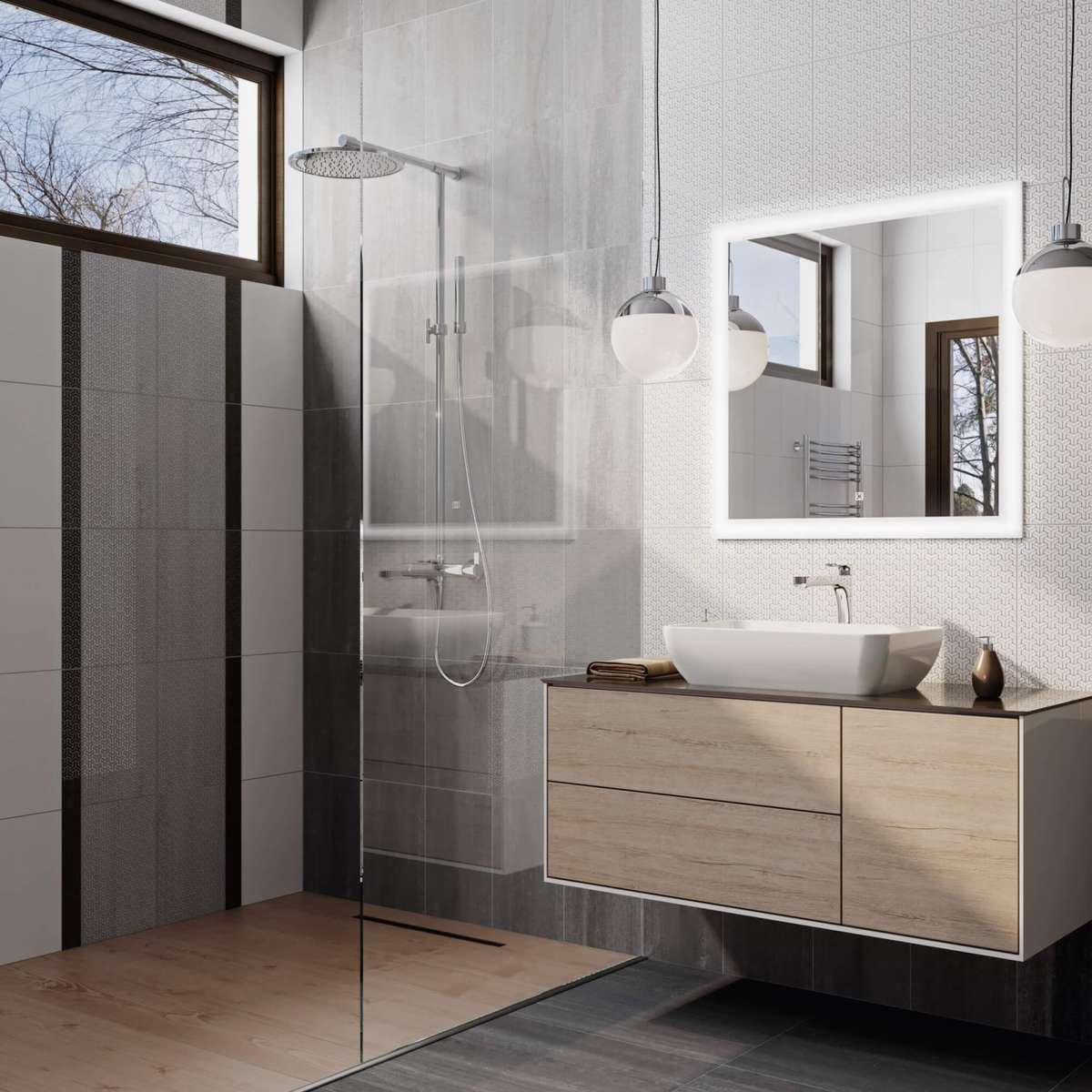HGD/B371/6398 Декор Ломбардиа серый 25*40 Kerama Marazzi
