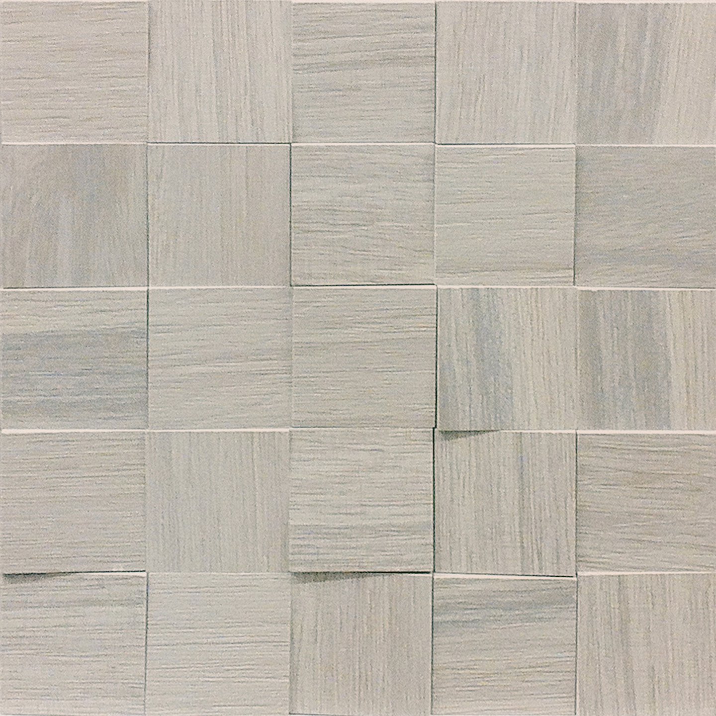 742056 Wooden Gray Mosaico 3D Inclinato Nat 6x6 30x30 Casa Dolce Casa