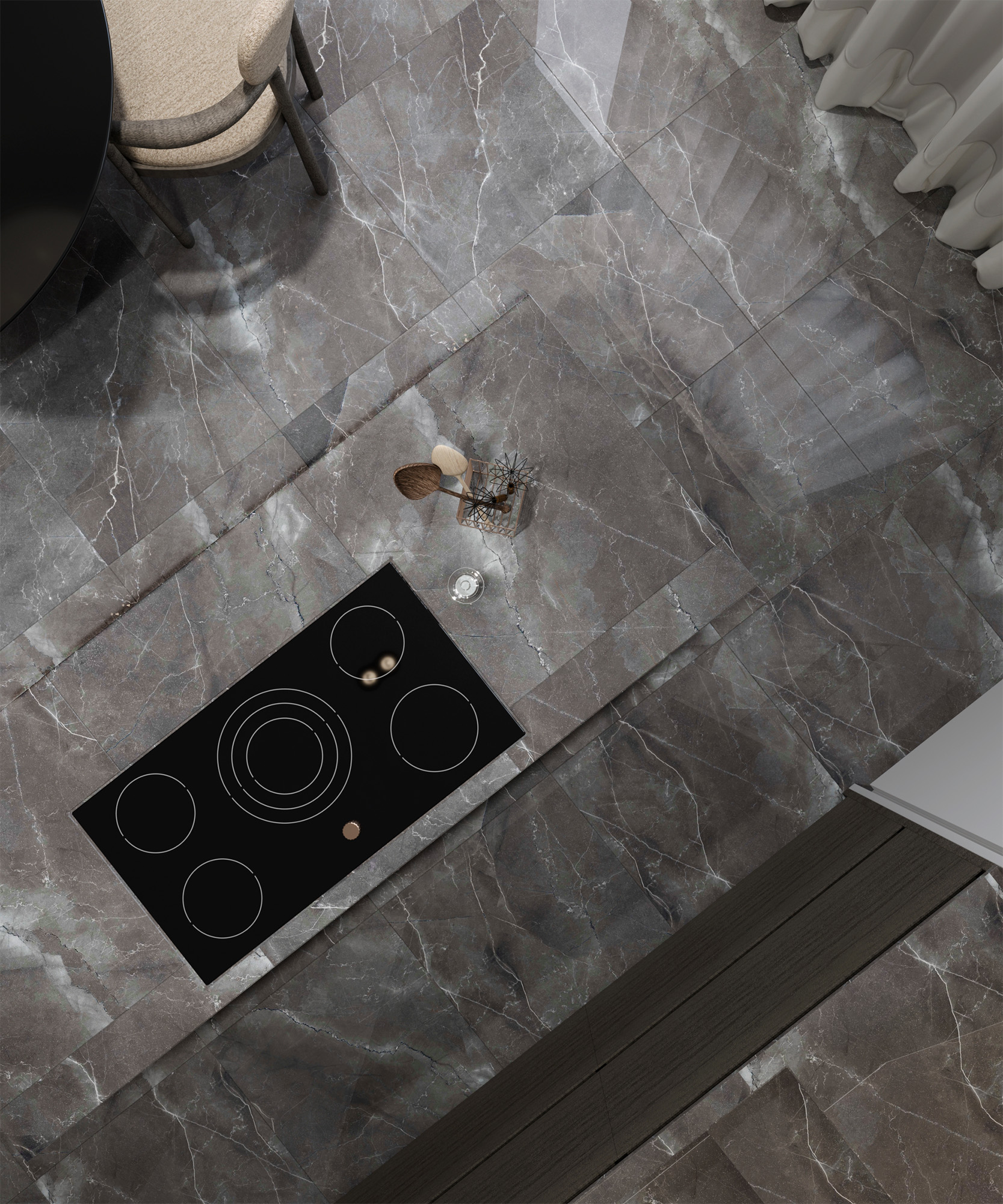 FP1014-A Pulpis Nero Full Polished 60x60 Arcadia Ceramica