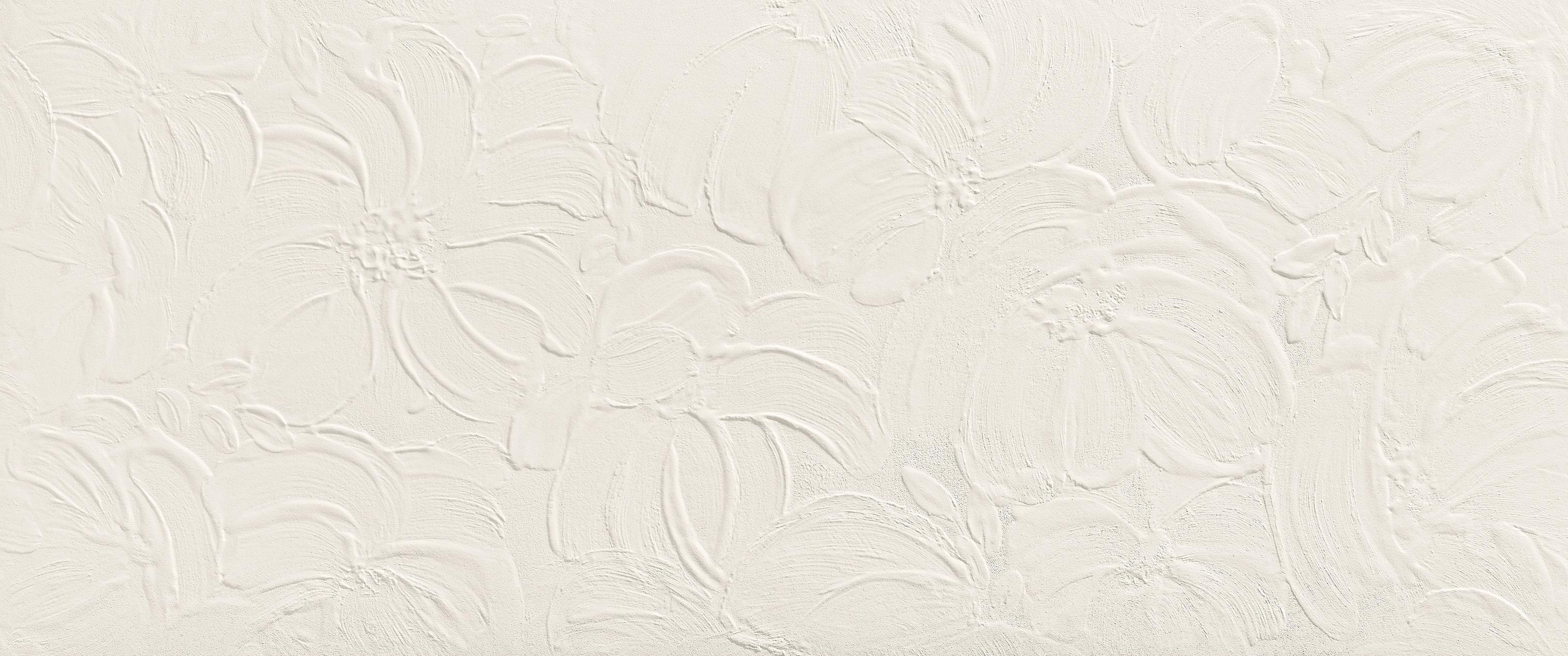 AHQV 3D Wall Plaster Bloom White 50x120 Atlas Concorde