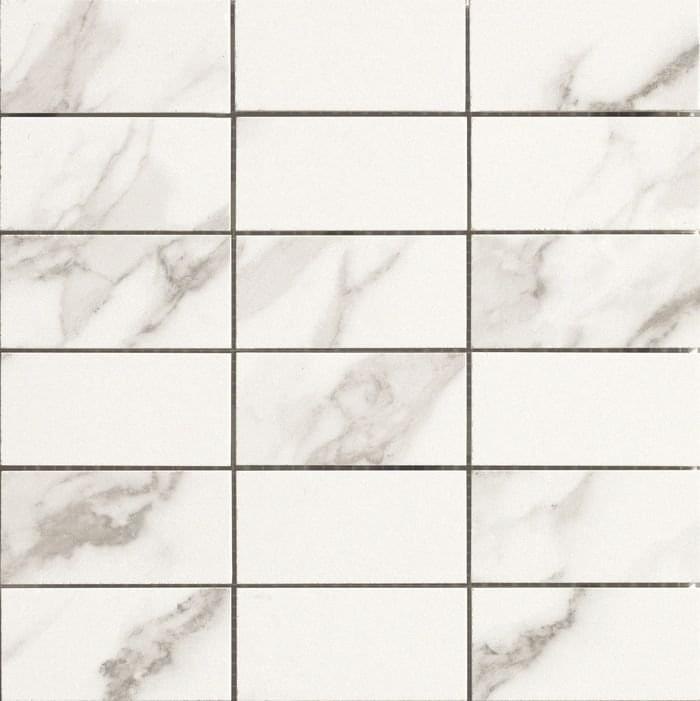 2705417 Marmoker Mosaico Statuario Grigio Lucido 5x10 30x30 Casalgrande Padana