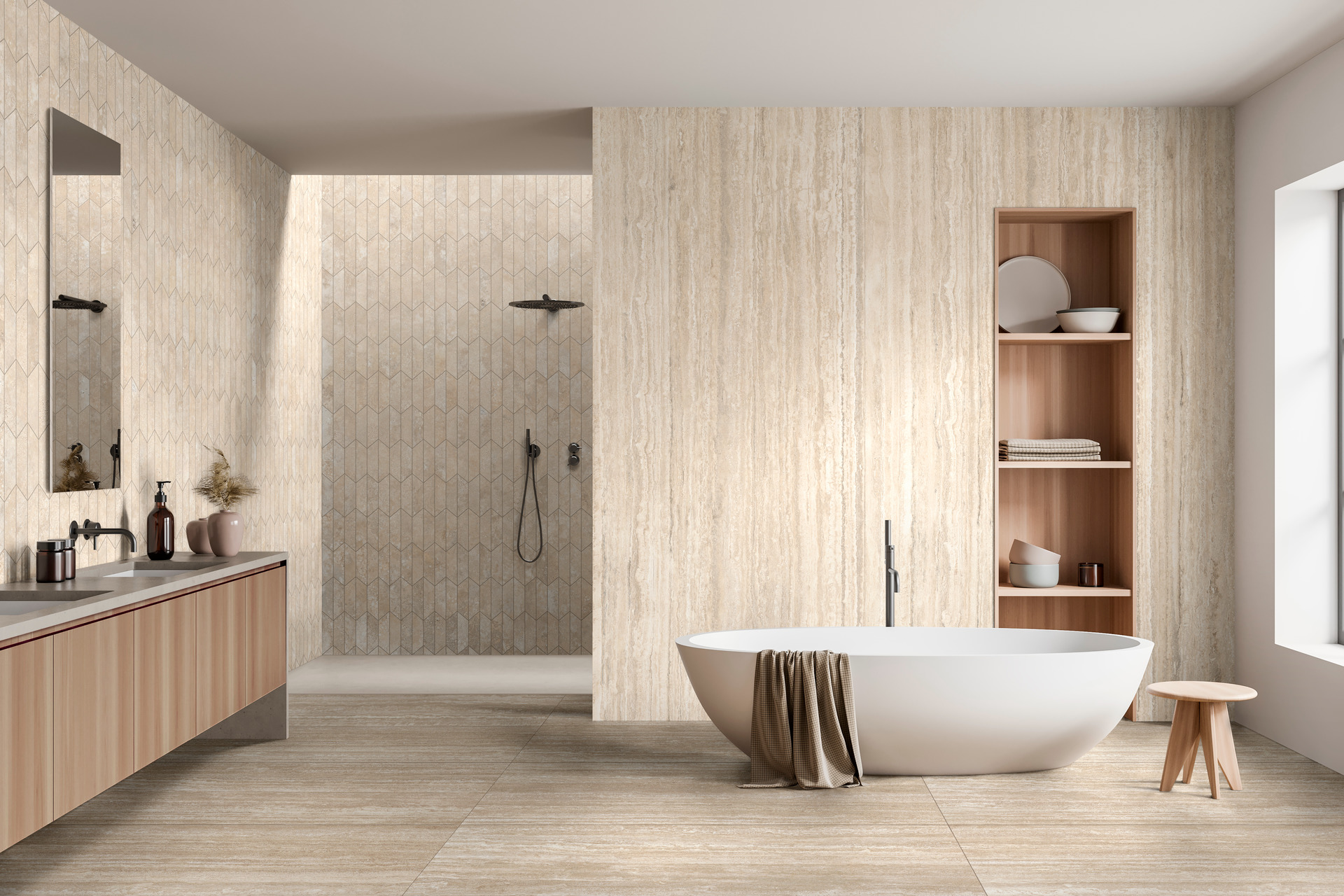 RCA7 Realstone Travertino Vein Bianco Rett 60x120 Ragno Marazzi