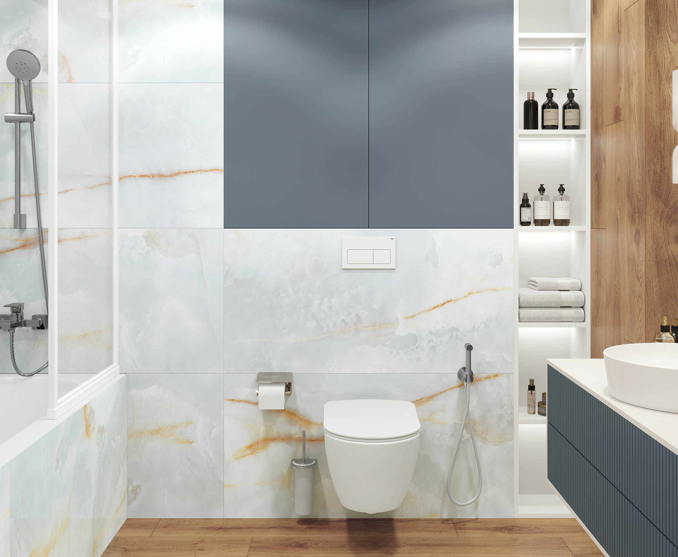 Onyx Dawn Sky голубой Полированный 60x120 Laparet