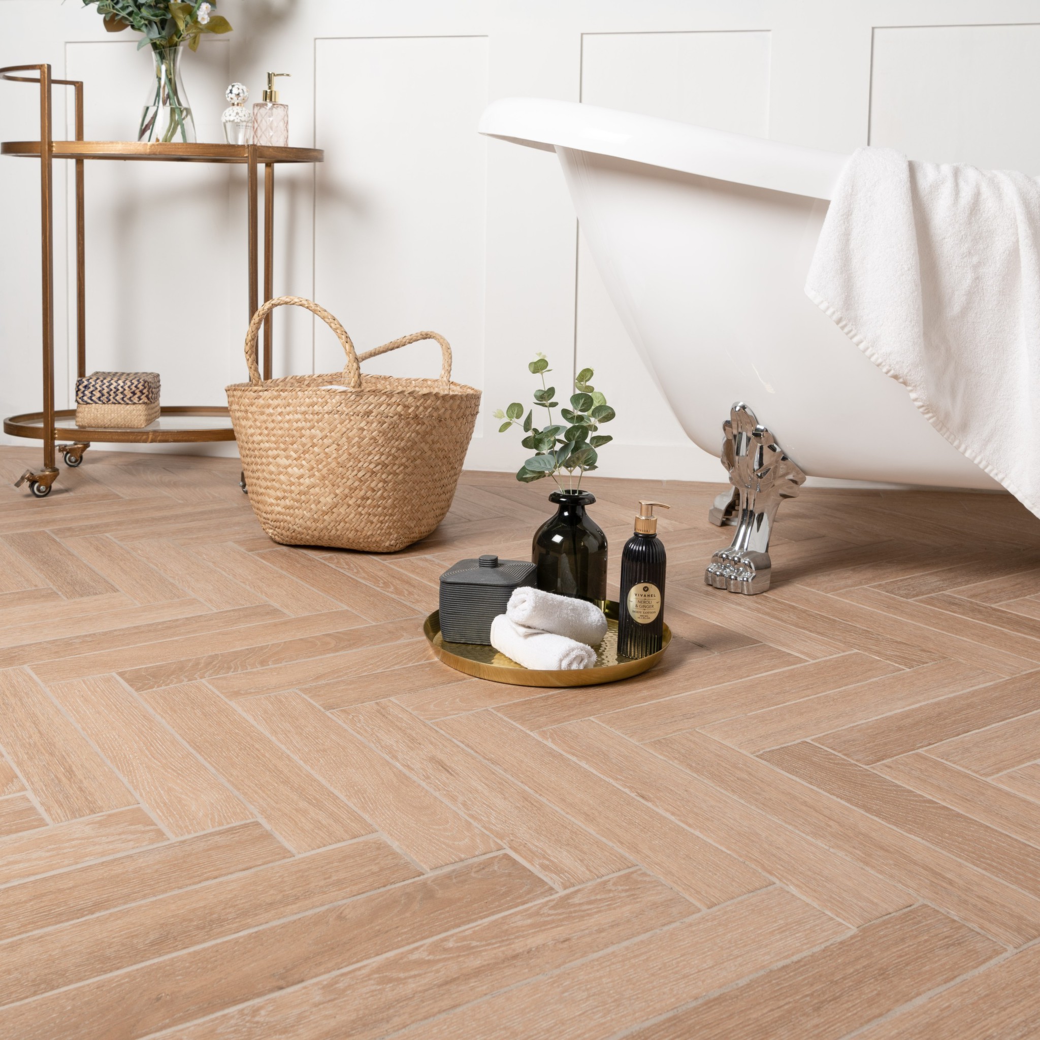 Chevron Ancona Chocolat 8x40 Ecoceramic