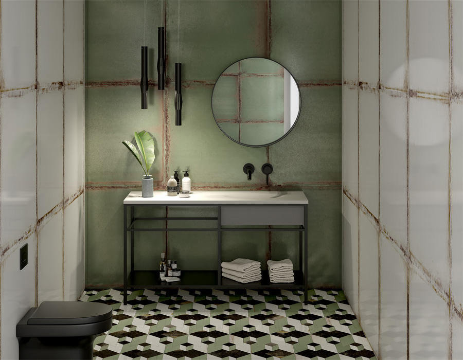 LOOKBACK WHITE LAP MOSAICO 5х5 29.75x29.75 Land Porcelanico