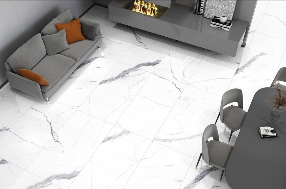 Statuario Brown Glossy 60x60 Modern Tile