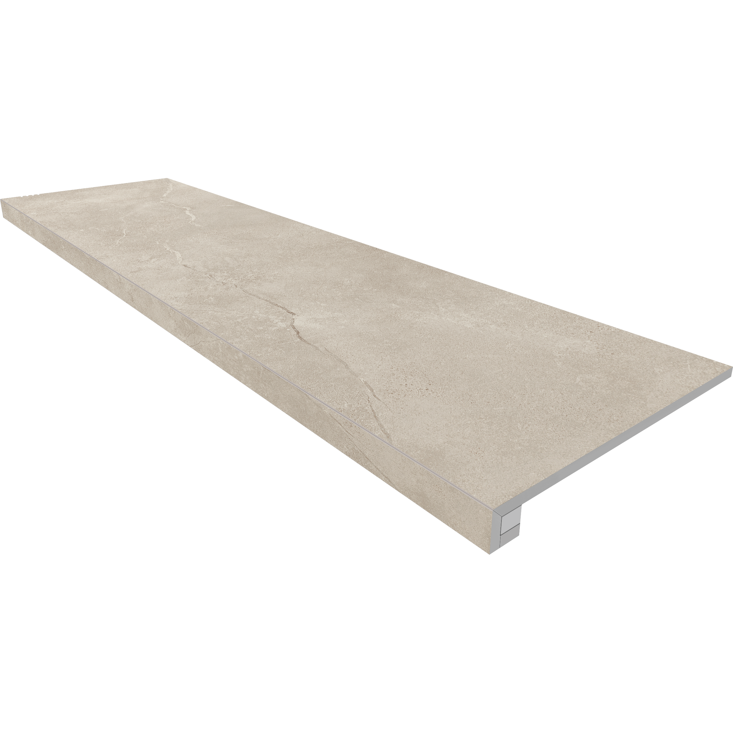 Комплект MM00 Magmas Слоновая кость (Ступень 33x120x9 неполированный прямоугольный бортик без насечек + Подступенок 14,5x120x9) Ametis by Estima