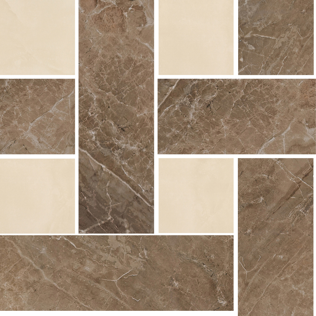 240452 MARBLE MOSAICS CHESTERFIELD MARRONE/BEIGE 29,1x29,1 Versace (Gardenia Orchidea)