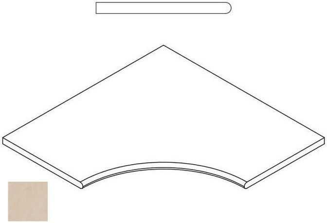 620090000395 Magnesio Bordo Angolare Round 30 60x60 Italon