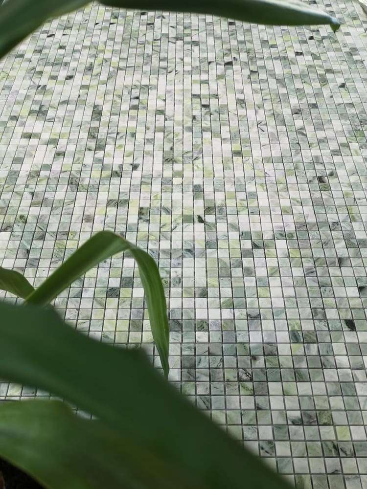 Pietrine Onice Jade Bianco POL 2.3x2.3 29.8x29.8 Caramelle Mosaic