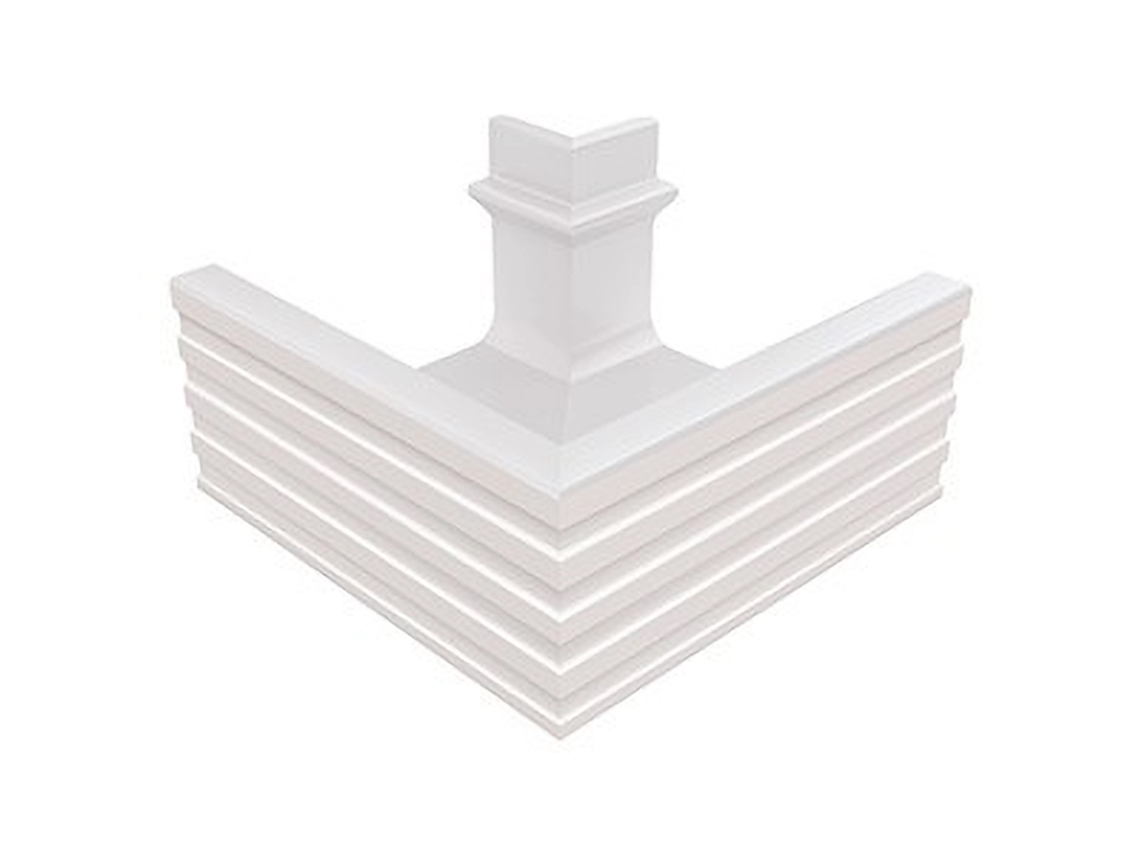 KP143 Переливной лоток керамический наружный угол White 25,5x25,5 Serapool
