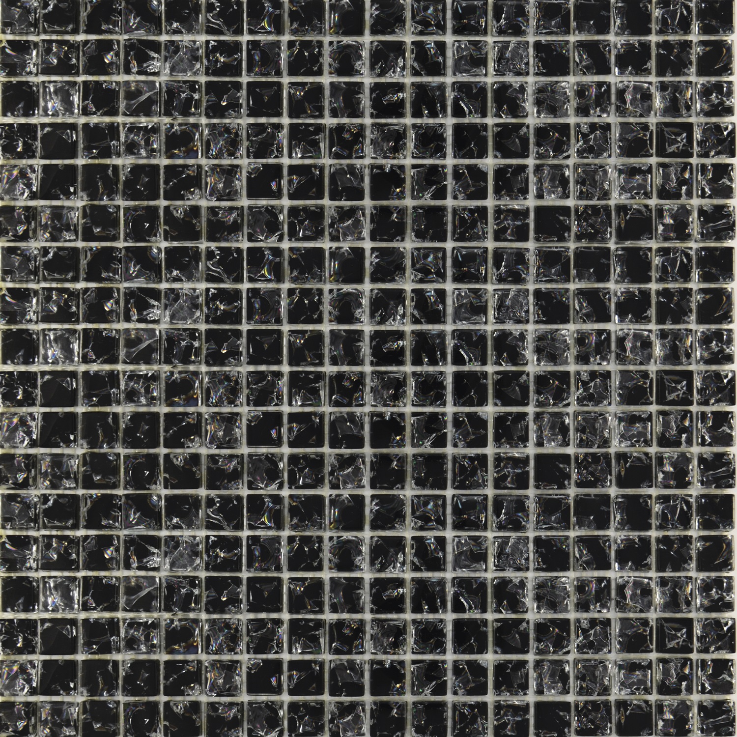 № 448 моно черная колотая (1.5x1.5) 30x30 Роскошная мозаика