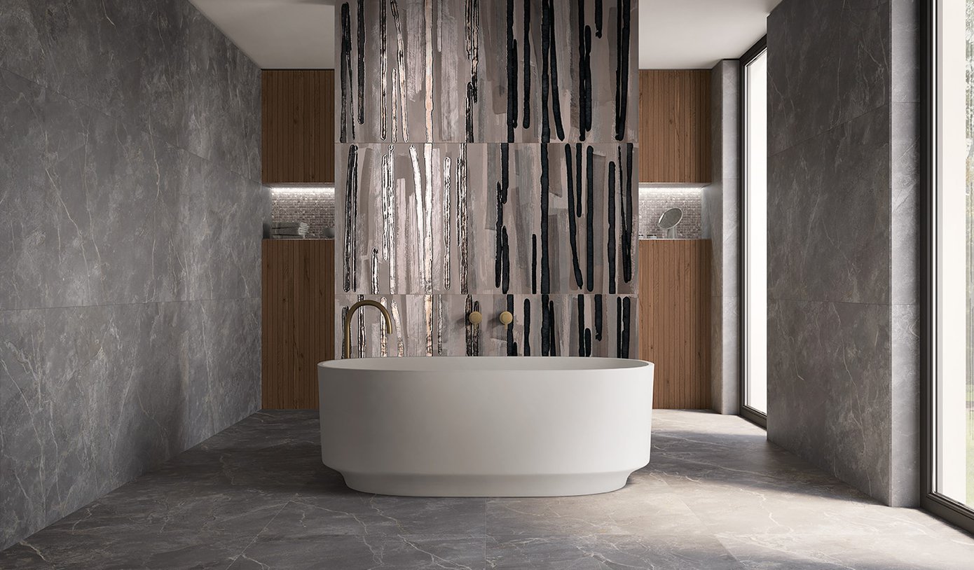 fRDM Carrara / Pietra Grey Deco Mosaico 30x30 FAP Ceramiche